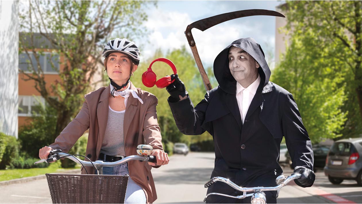 Musik beim Radfahren? Lass dich nicht ablenken!