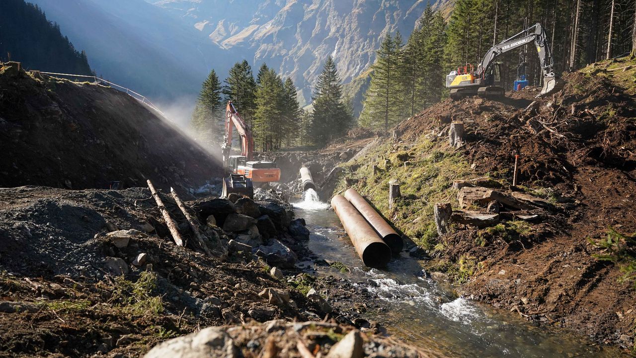 Baustart Rückhaltebecken Felbertal-Hintersee